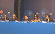 From the Press Conference today at ATHENS 2004 headquarters about DESOP (Olympic Preparation) decisions on City Operations at Games-time.   ATHOC / PHOTO: G. PRINOS