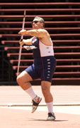 Rich Ruffalo of USA in action whilst winning the Gold Medal in the mens Javelin Throw in class 11 during the Sydney 2000 Paralympic Games.  Sean Garnsworthy/Allsport