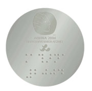 The design of the new medals for the 2004 Paralympic Games.  ATHOC