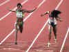 Merlene Ottey and Gail Devers crossing the finish line in the 100 metre final